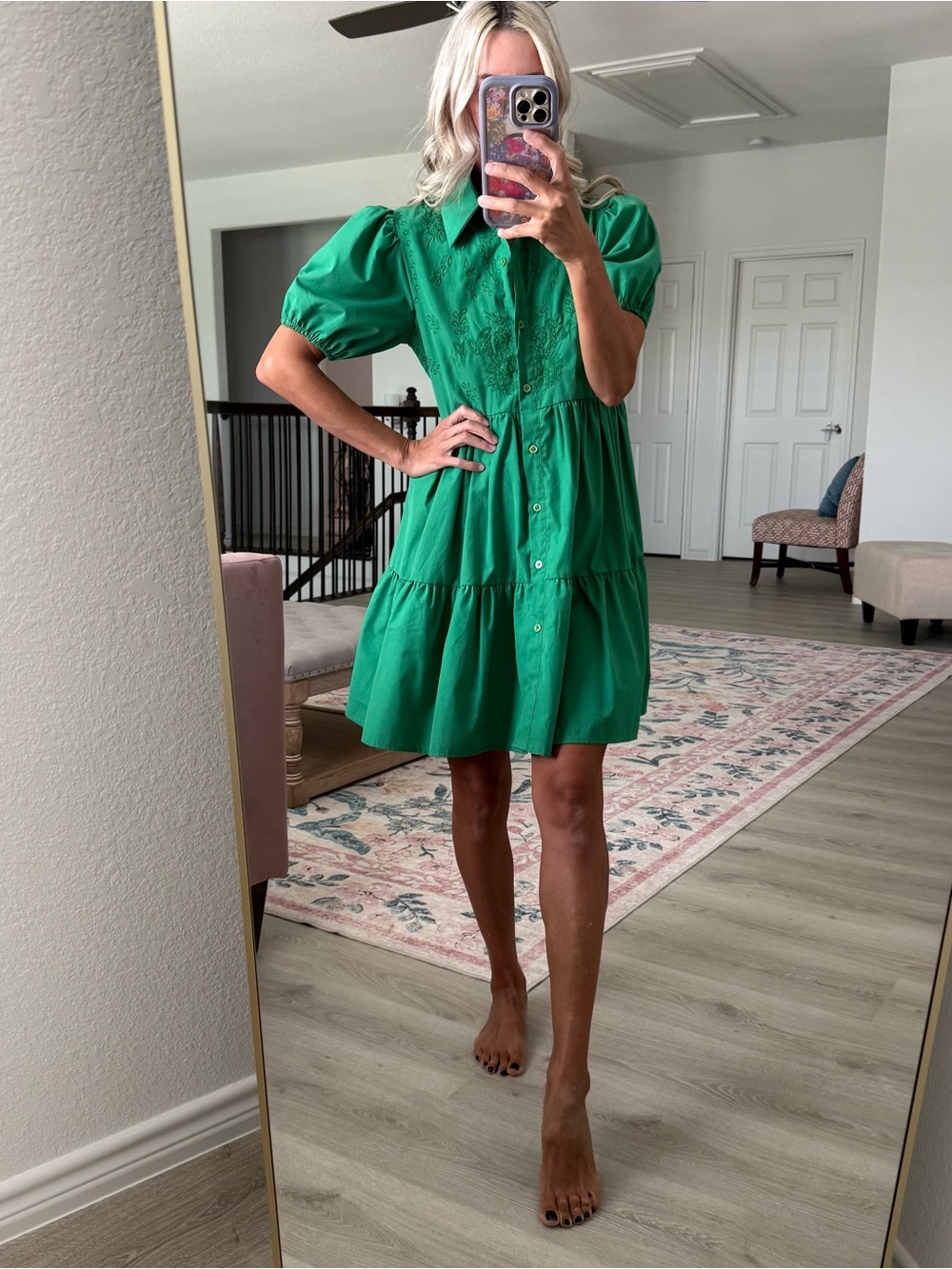 Women’s green xs poplin dress